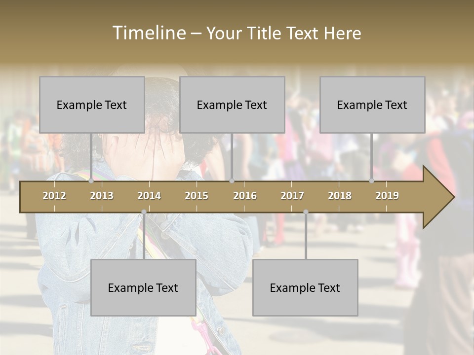 Caucasian Carrying School PowerPoint Template