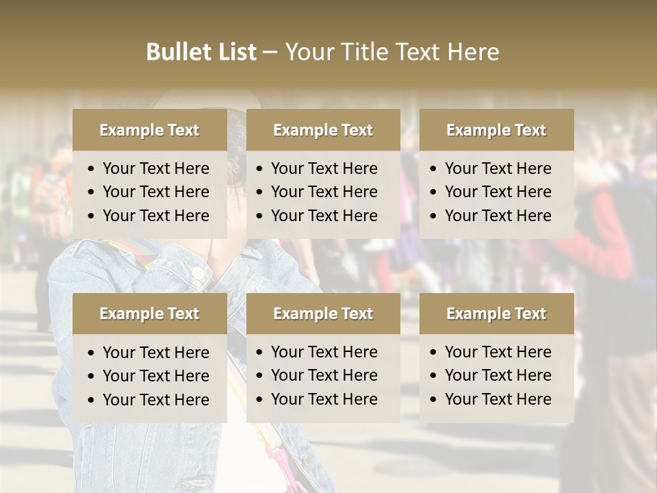 Caucasian Carrying School PowerPoint Template