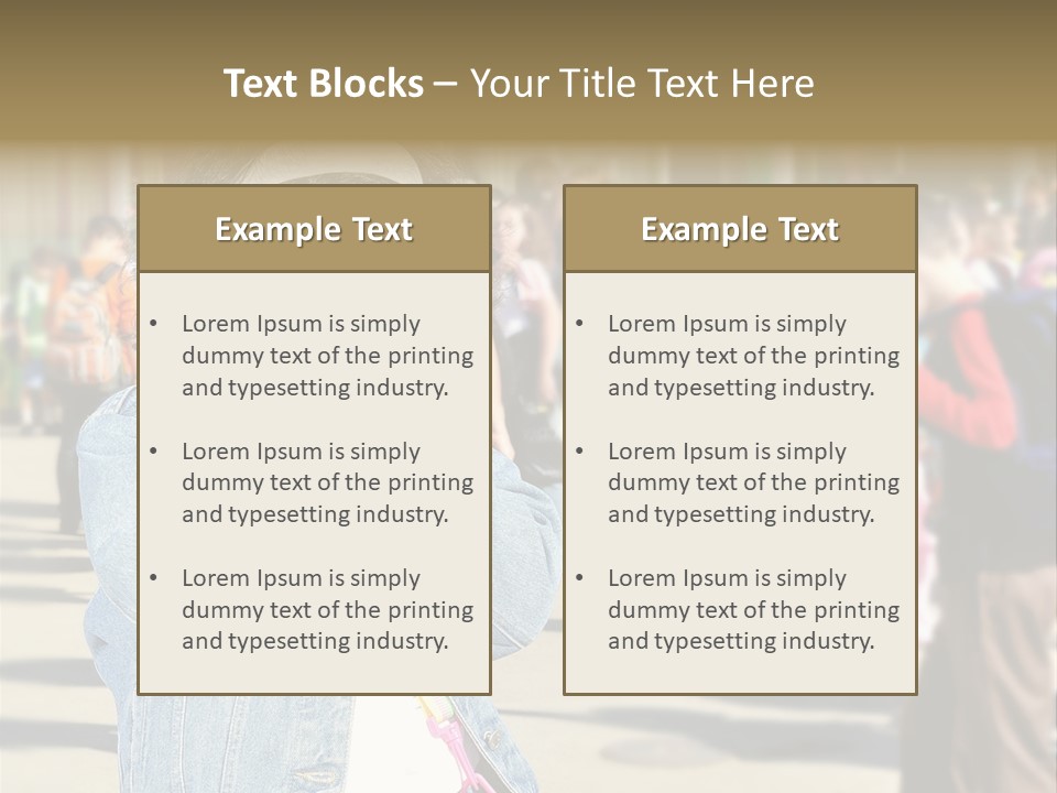Caucasian Carrying School PowerPoint Template
