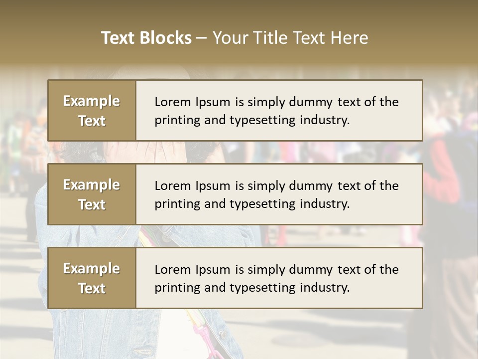 Caucasian Carrying School PowerPoint Template