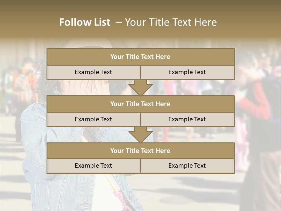 Caucasian Carrying School PowerPoint Template