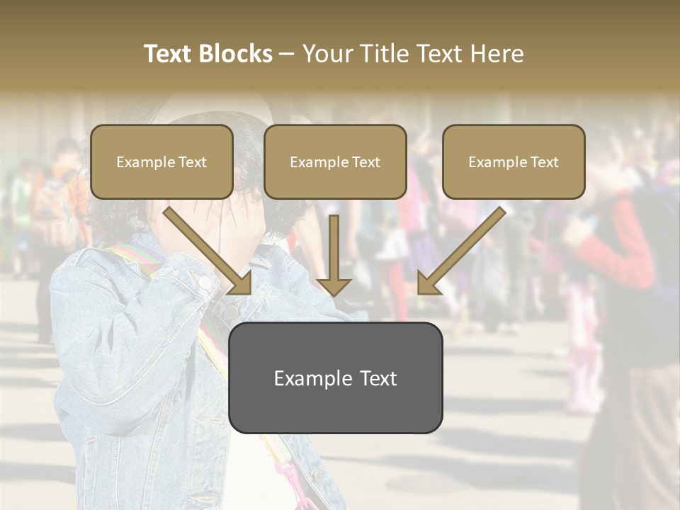 Caucasian Carrying School PowerPoint Template