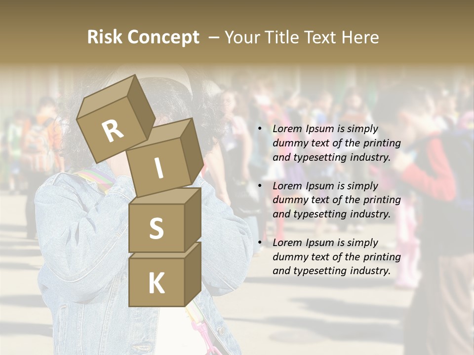 Caucasian Carrying School PowerPoint Template