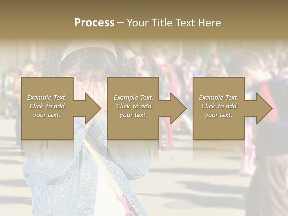 Caucasian Carrying School PowerPoint Template