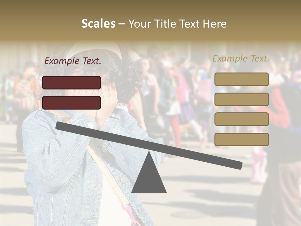 Caucasian Carrying School PowerPoint Template