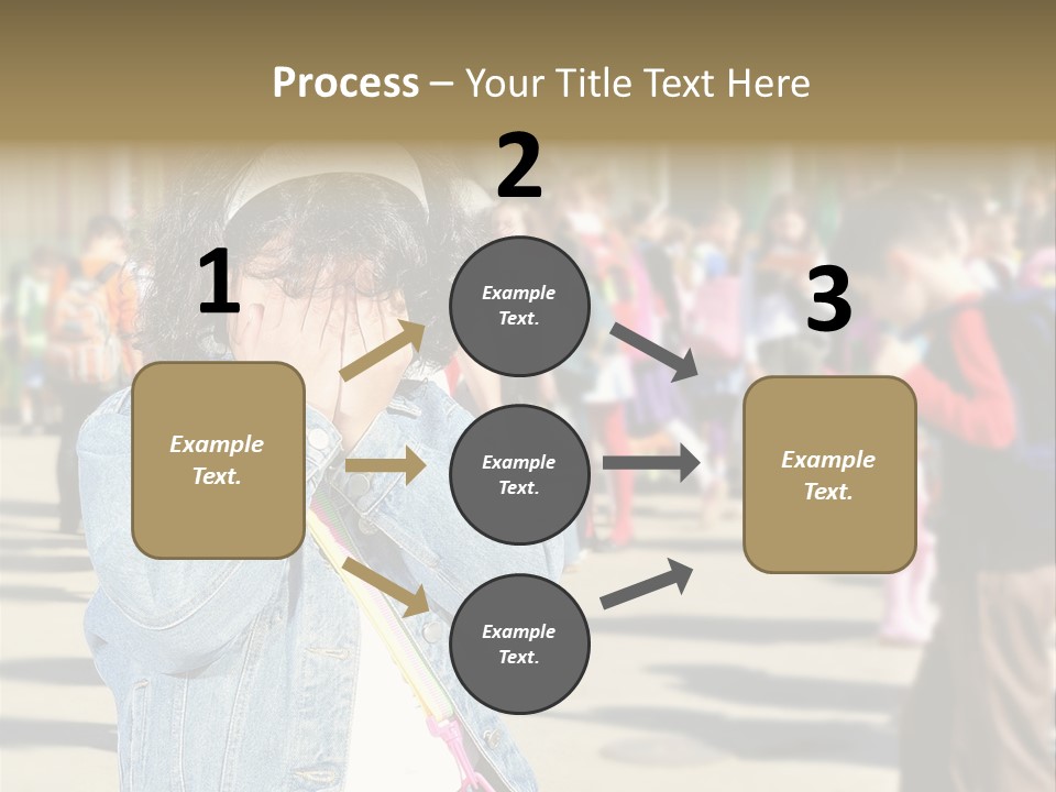 Caucasian Carrying School PowerPoint Template