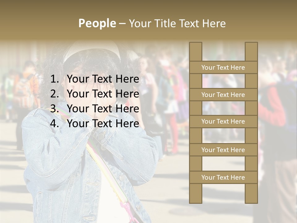 Caucasian Carrying School PowerPoint Template