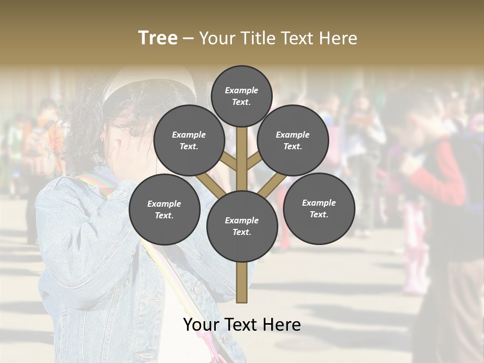 Caucasian Carrying School PowerPoint Template