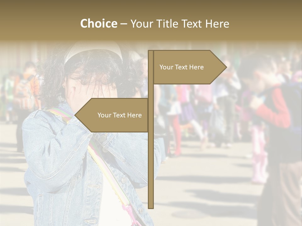 Caucasian Carrying School PowerPoint Template