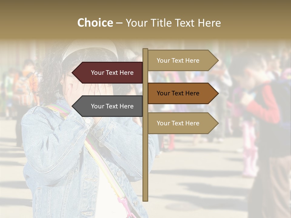 Caucasian Carrying School PowerPoint Template