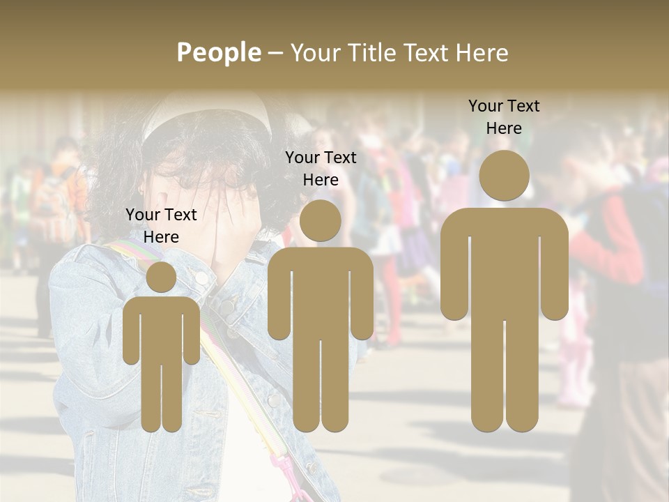 Caucasian Carrying School PowerPoint Template