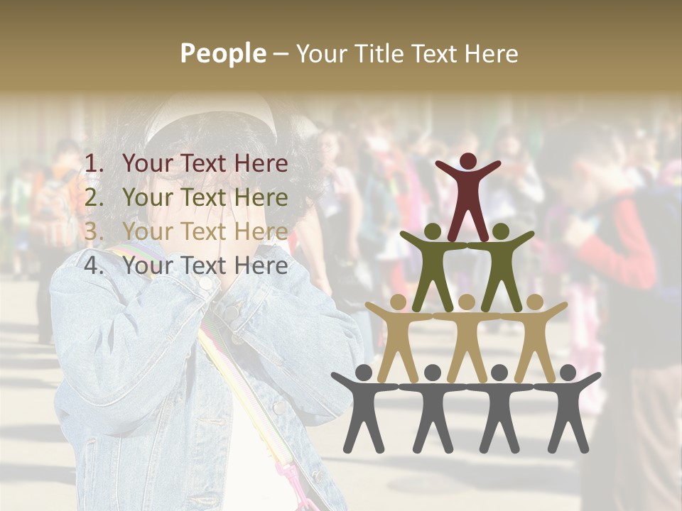 Caucasian Carrying School PowerPoint Template