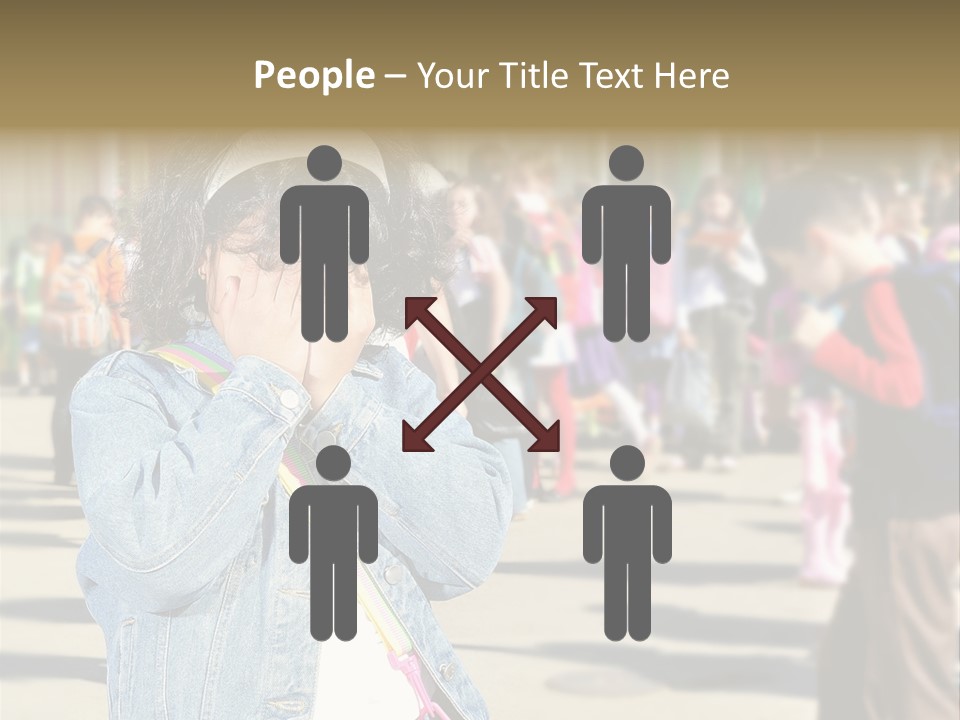 Caucasian Carrying School PowerPoint Template