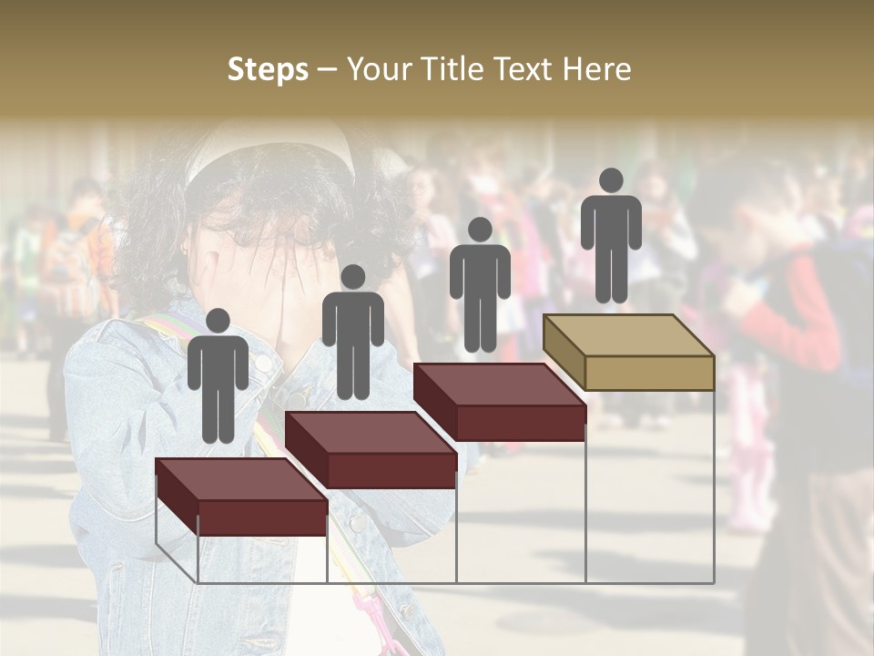 Caucasian Carrying School PowerPoint Template