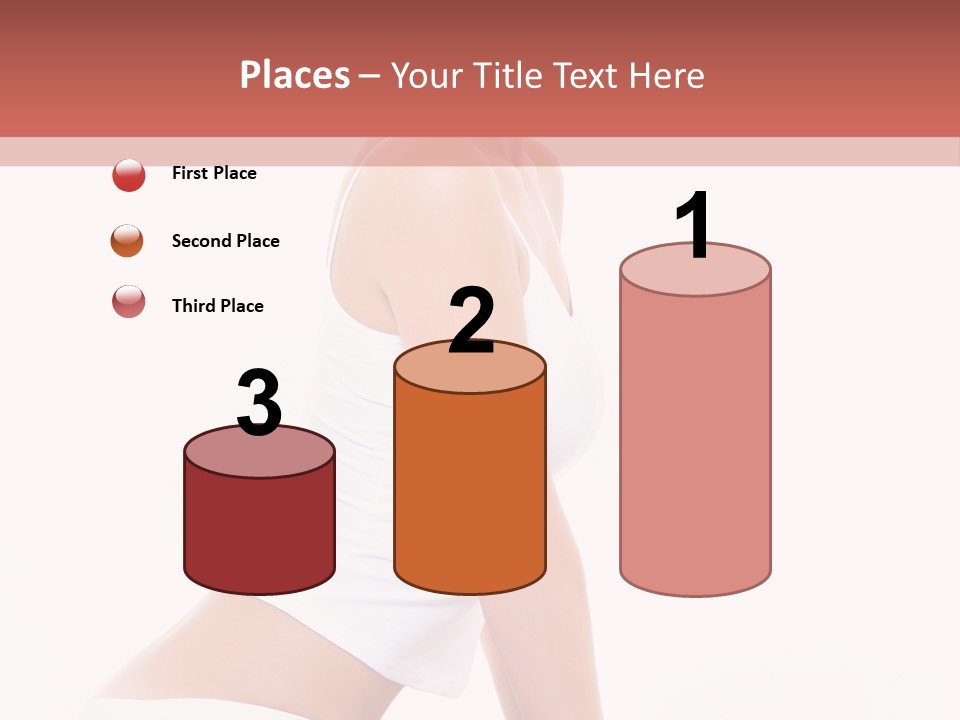 A Beautiful Woman In A White Bikini Sitting On A Bed PowerPoint Template