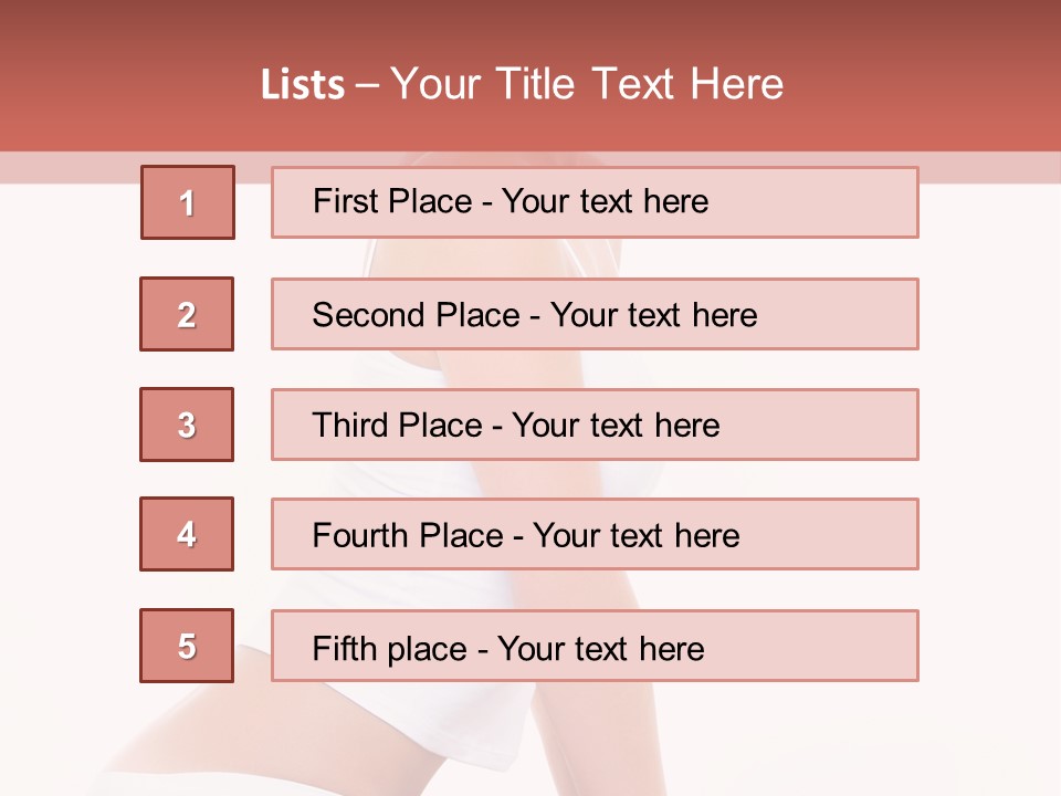 A Beautiful Woman In A White Bikini Sitting On A Bed PowerPoint Template