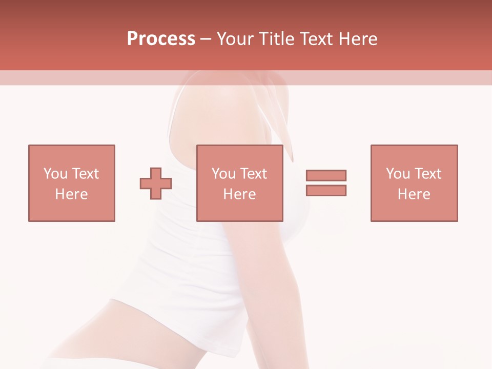 A Beautiful Woman In A White Bikini Sitting On A Bed PowerPoint Template