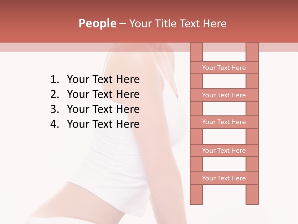 A Beautiful Woman In A White Bikini Sitting On A Bed PowerPoint Template