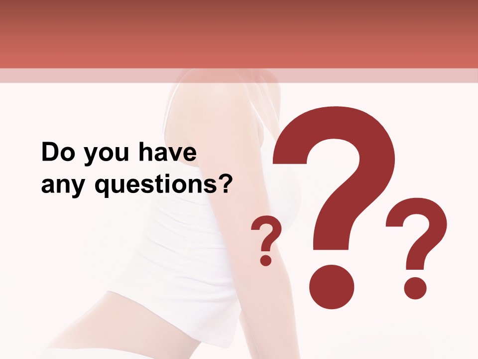 A Beautiful Woman In A White Bikini Sitting On A Bed PowerPoint Template