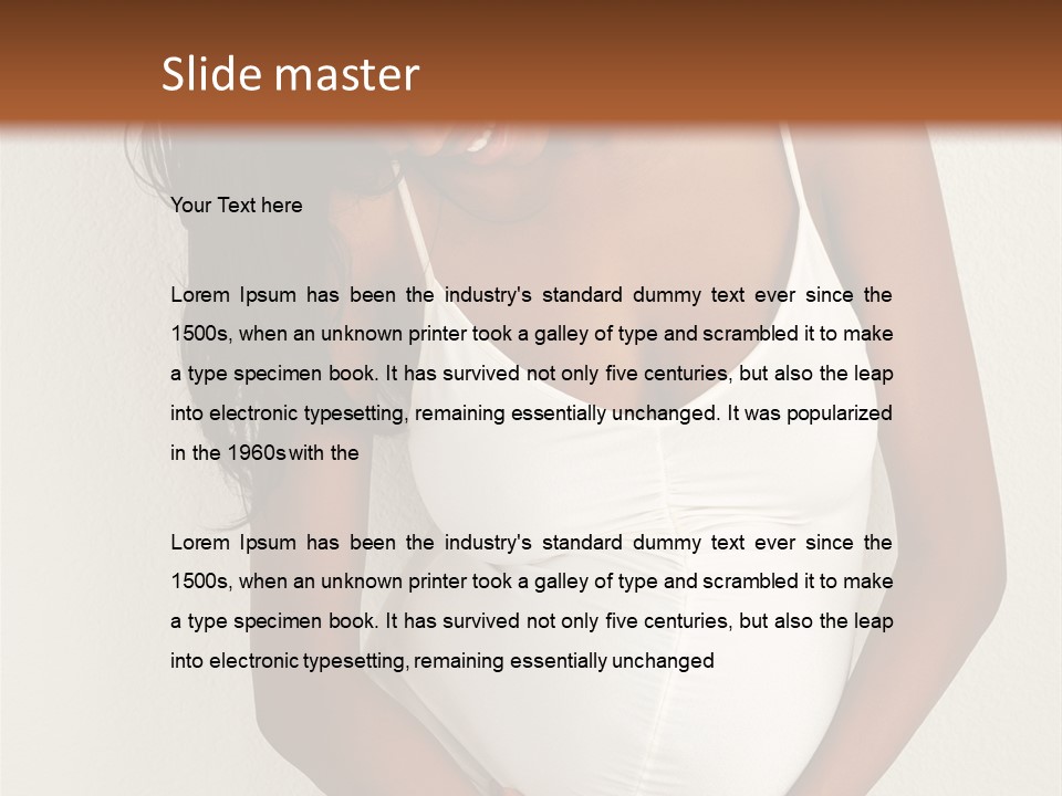 Pregnant Belly Black PowerPoint Template