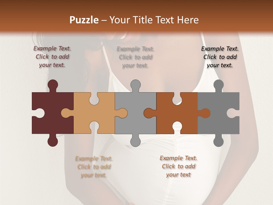 Pregnant Belly Black PowerPoint Template