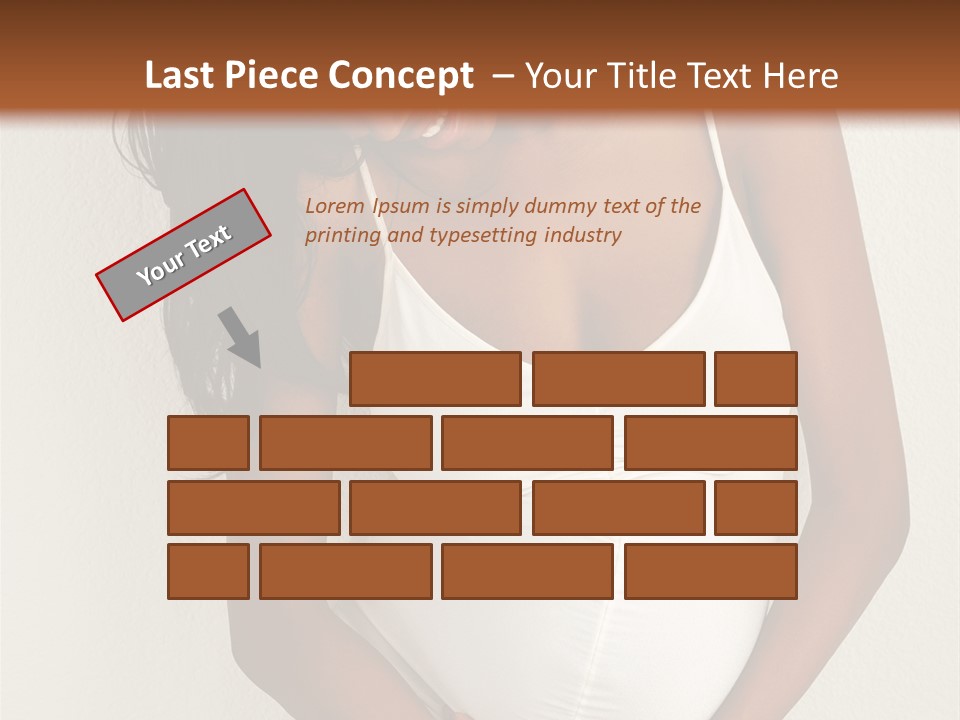 Pregnant Belly Black PowerPoint Template