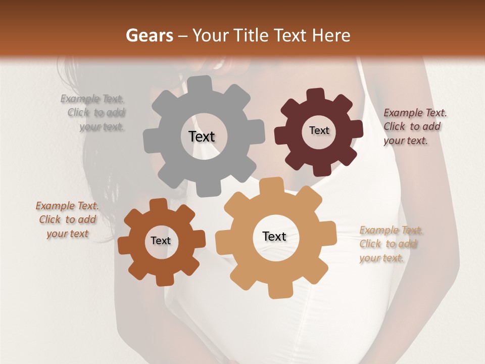 Pregnant Belly Black PowerPoint Template