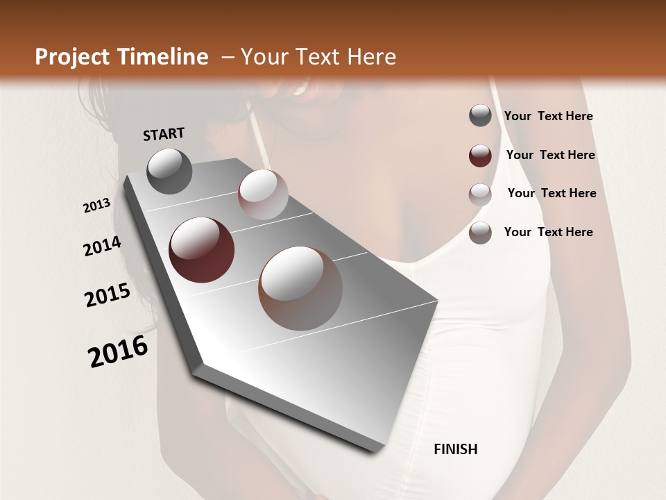 Pregnant Belly Black PowerPoint Template