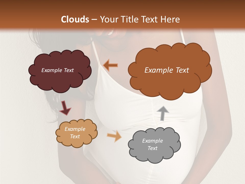 Pregnant Belly Black PowerPoint Template