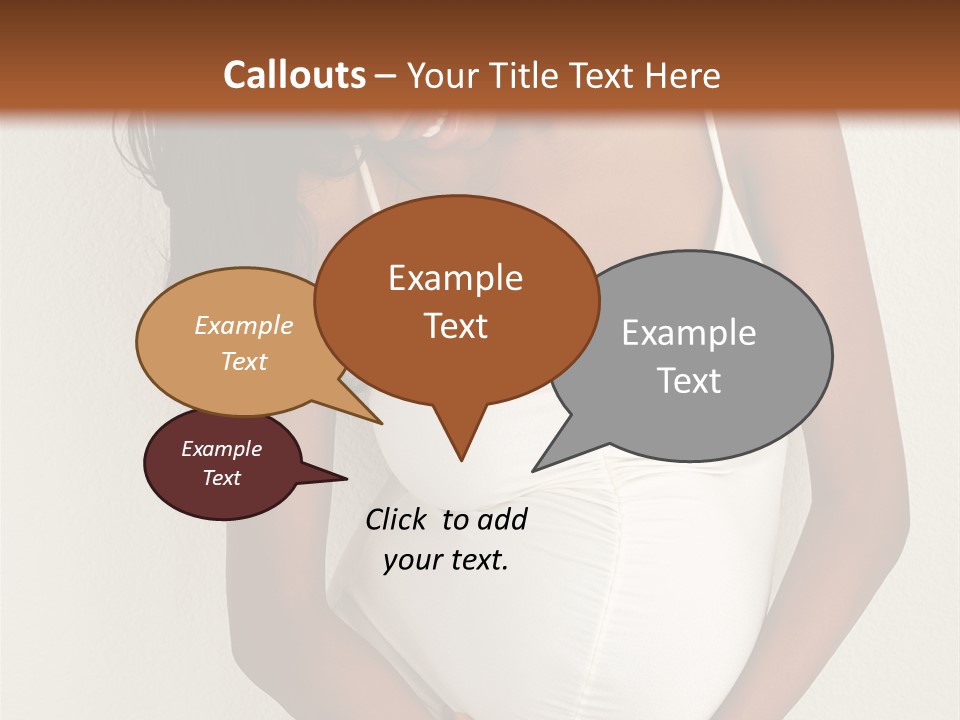 Pregnant Belly Black PowerPoint Template