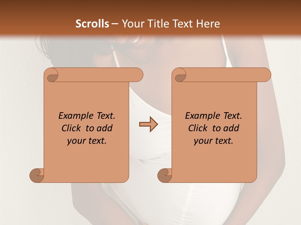 Pregnant Belly Black PowerPoint Template