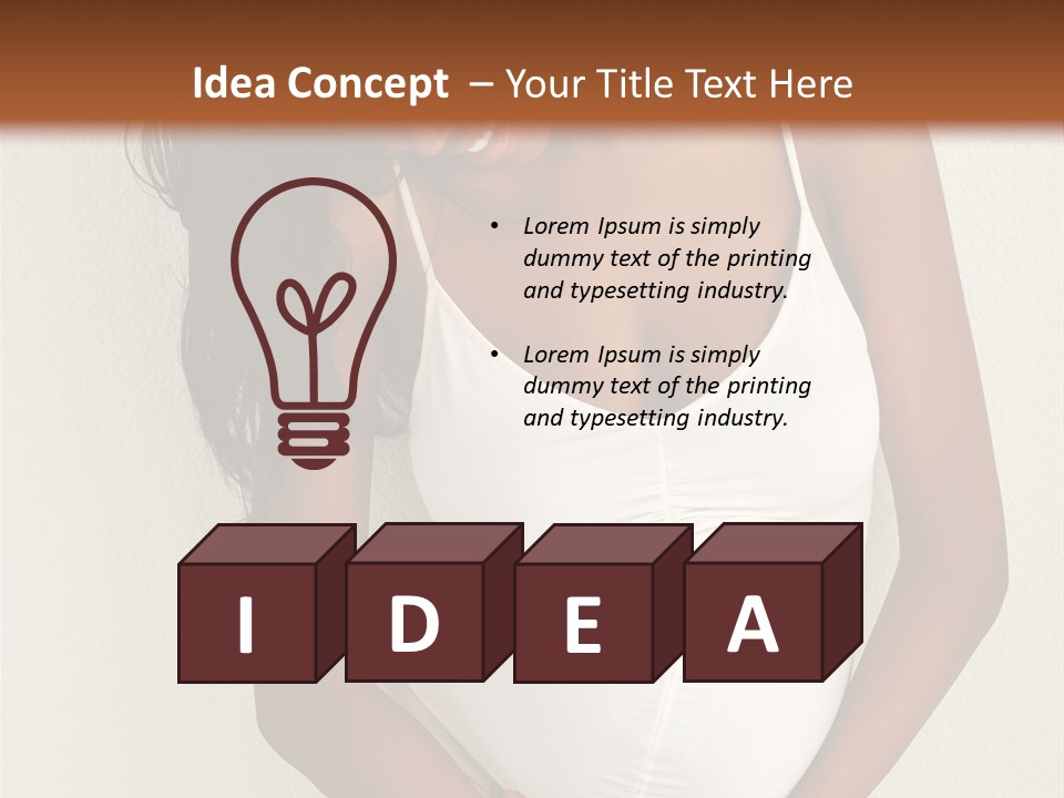 Pregnant Belly Black PowerPoint Template