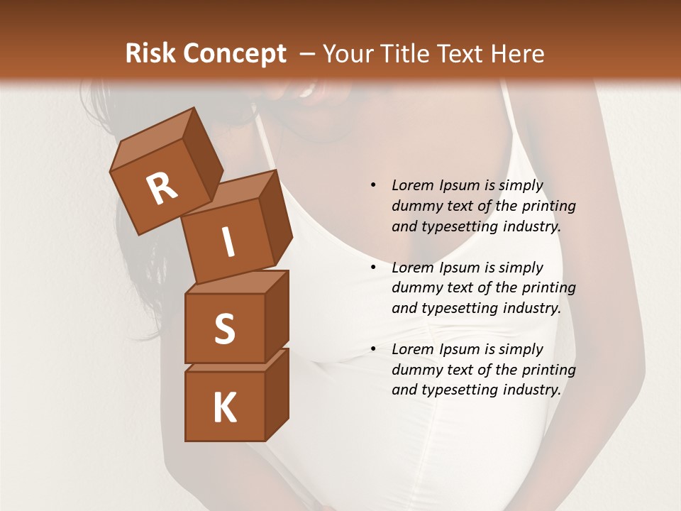 Pregnant Belly Black PowerPoint Template