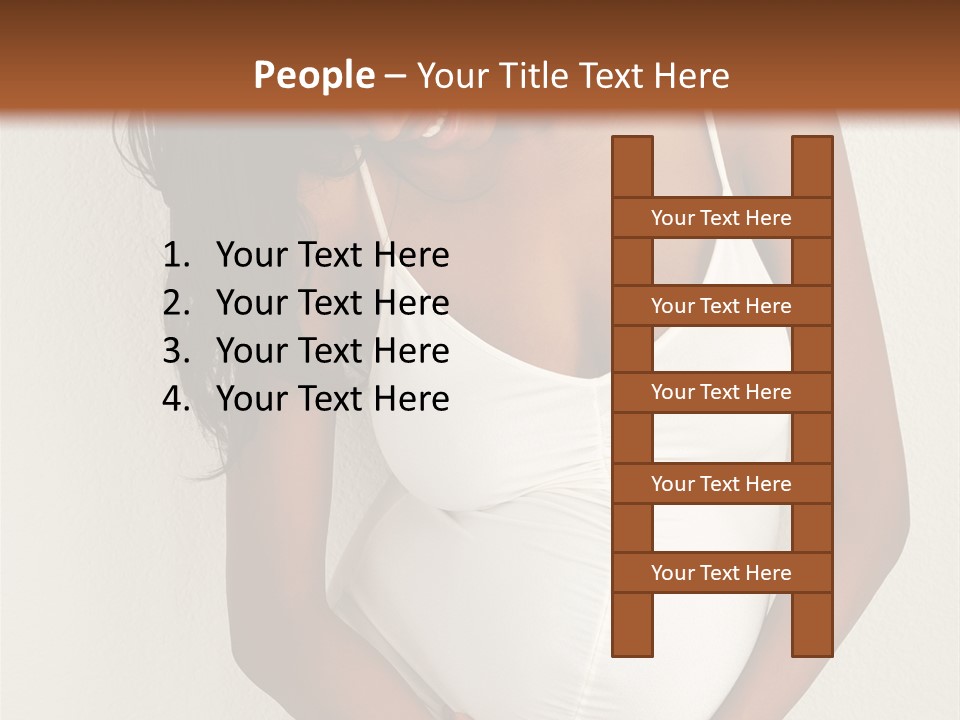 Pregnant Belly Black PowerPoint Template