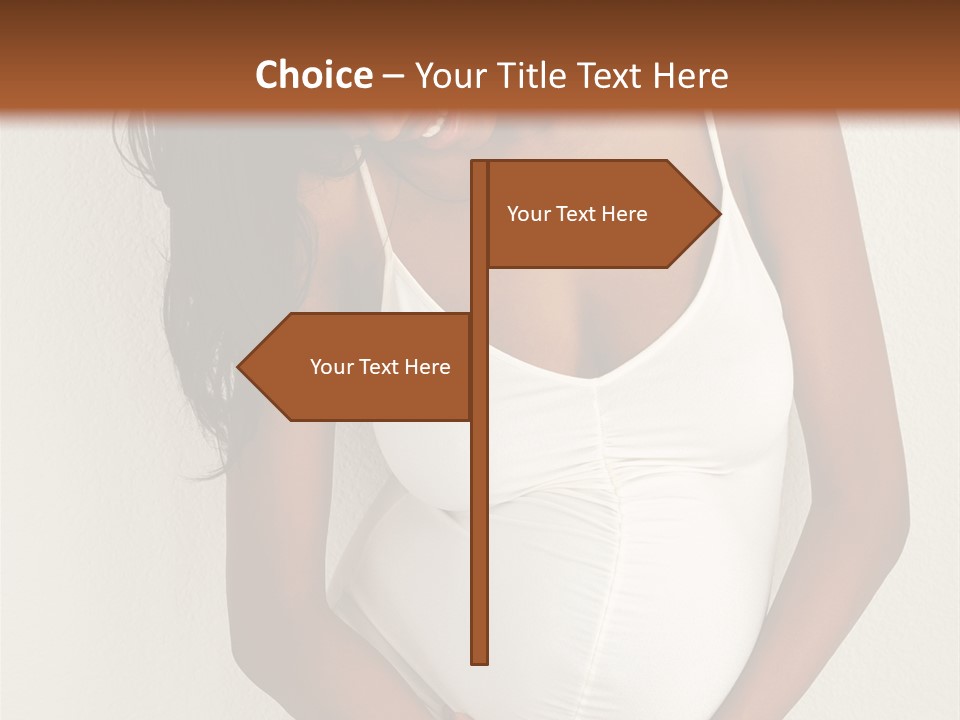 Pregnant Belly Black PowerPoint Template