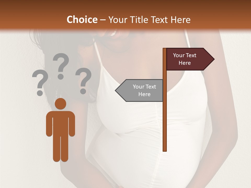 Pregnant Belly Black PowerPoint Template