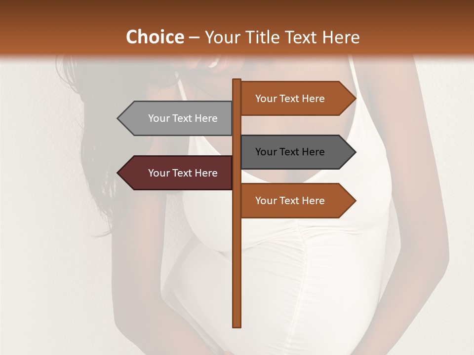 Pregnant Belly Black PowerPoint Template