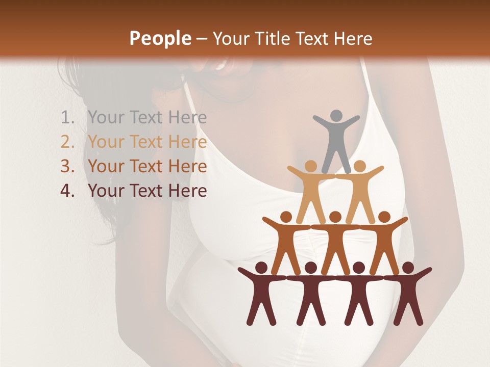 Pregnant Belly Black PowerPoint Template