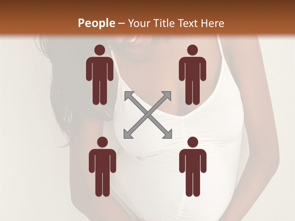 Pregnant Belly Black PowerPoint Template