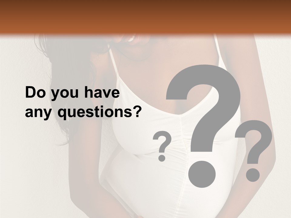 Pregnant Belly Black PowerPoint Template