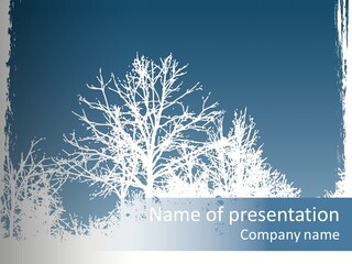 Windowpane Snowy Tree PowerPoint Template