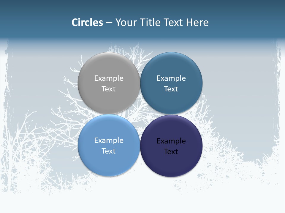 Windowpane Snowy Tree PowerPoint Template
