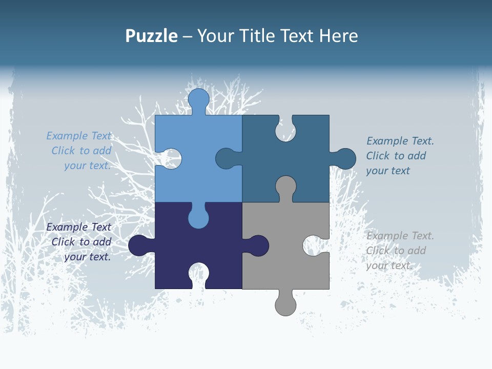 Windowpane Snowy Tree PowerPoint Template