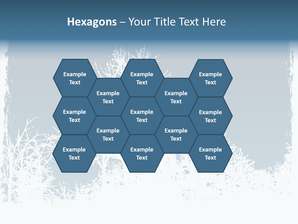 Windowpane Snowy Tree PowerPoint Template