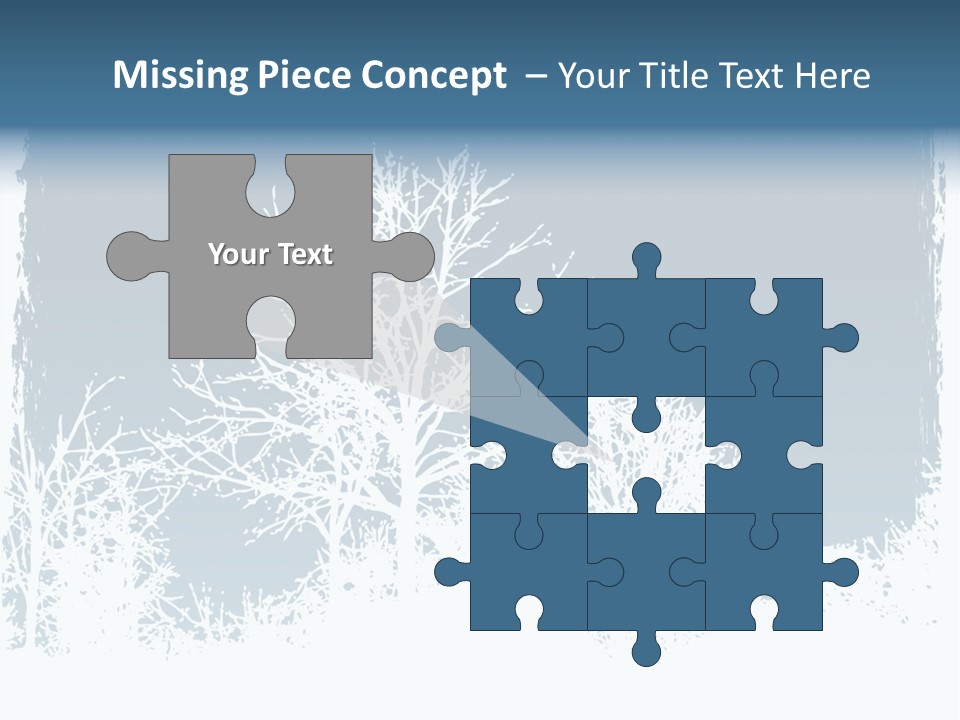 Windowpane Snowy Tree PowerPoint Template