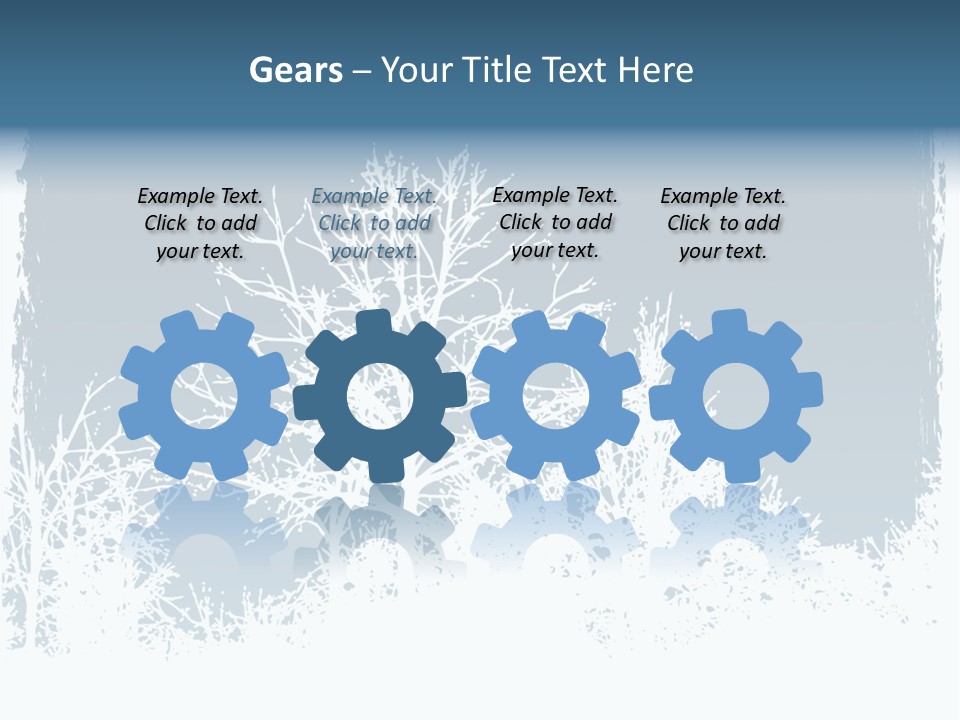 Windowpane Snowy Tree PowerPoint Template