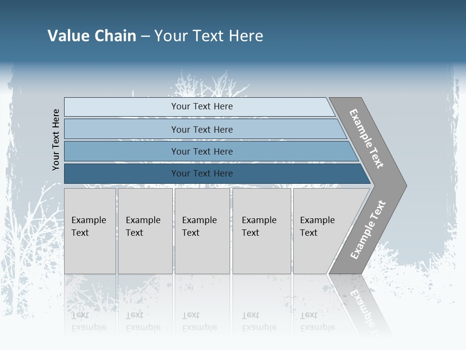 Windowpane Snowy Tree PowerPoint Template