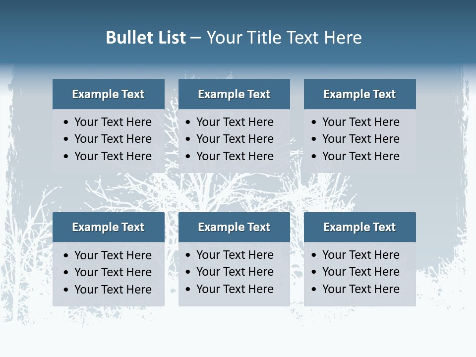 Windowpane Snowy Tree PowerPoint Template