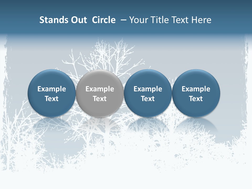 Windowpane Snowy Tree PowerPoint Template