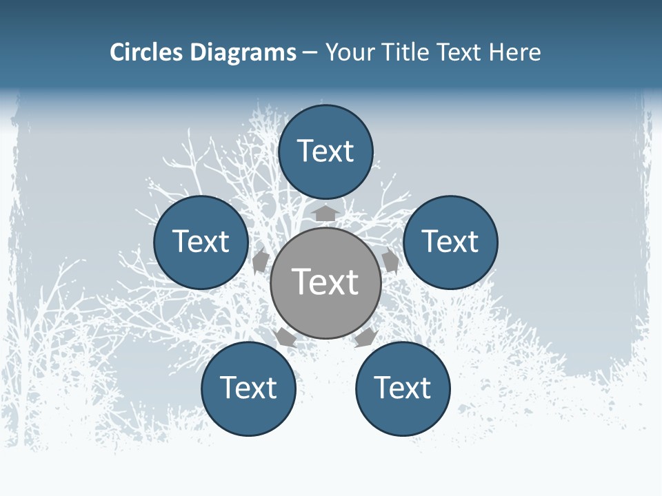 Windowpane Snowy Tree PowerPoint Template
